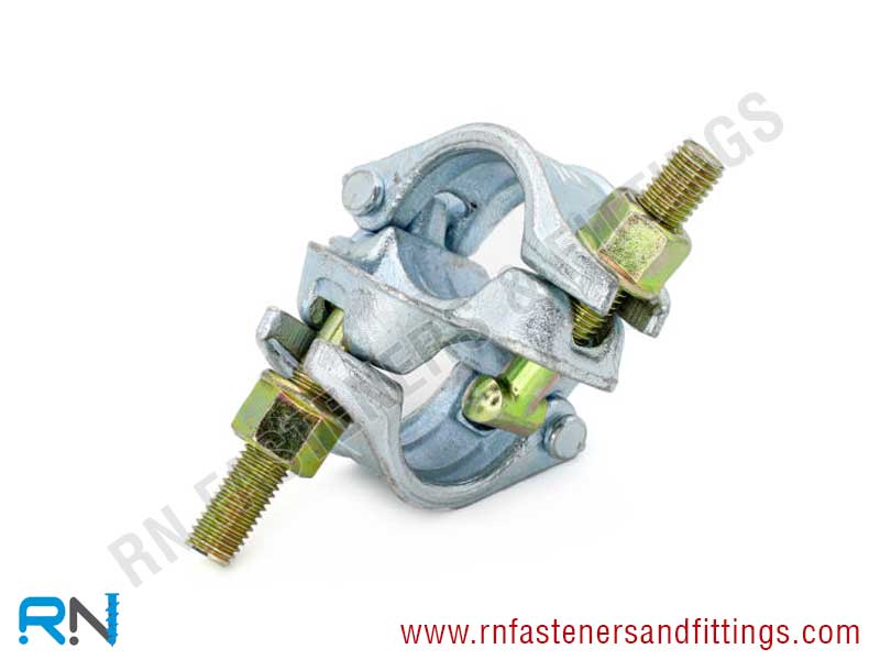 EN 74-1 German Double Coupler, 48 x 48 mm - HDG, BZP