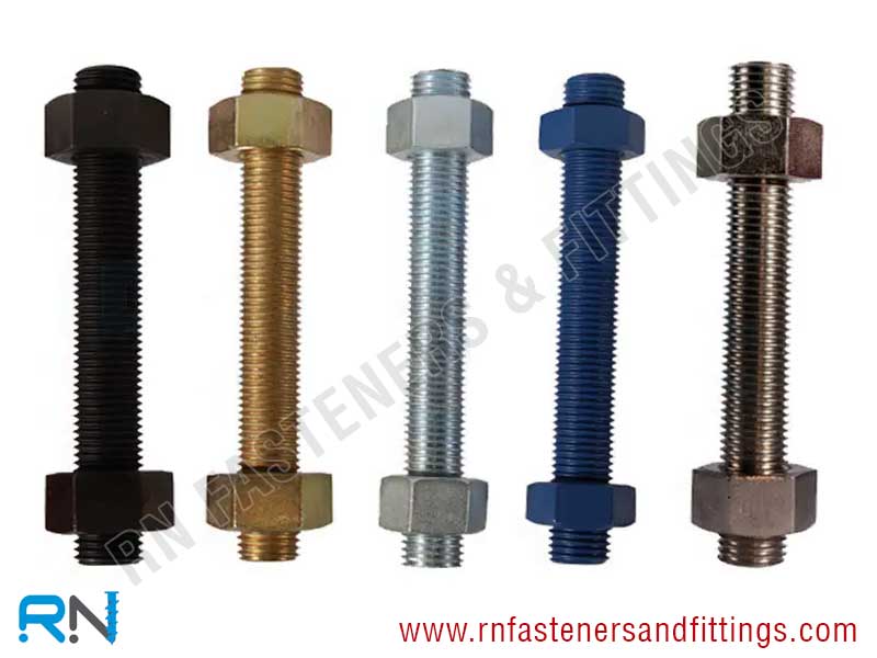 Full thread stud bolts with Hex Nuts
